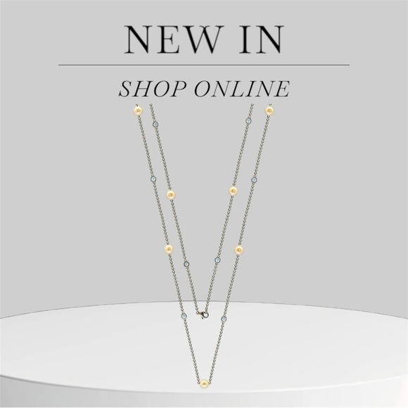 NWT Suzy Levian
Silver 3.90 ct. tw.Sapphire & 7-7.5mmPearl Station Necklace36” L - Picture 4 of 12